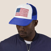 Splatter geschilderd Amerikaanse vlag Trucker Pet (In situ)