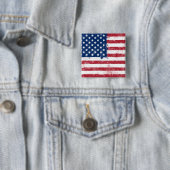 Splatter geschilderd Amerikaanse vlag Vierkante Button 5,1 Cm (In situ)