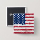 Splatter geschilderd Amerikaanse vlag Vierkante Button 5,1 Cm (Voorkant /achterkant)