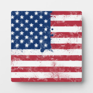 Splatter geschilderde vlag van de Verenigde Staten Fotoplaat