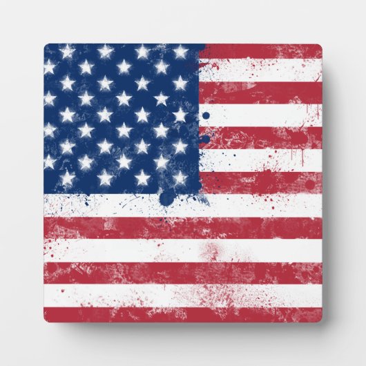 Splatter geschilderde vlag van de Verenigde Staten Fotoplaat (Voorkant)