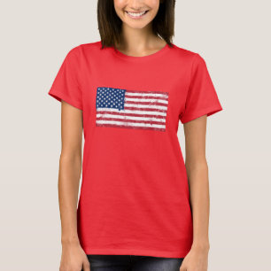 Splatter geschilderde vlag van de Verenigde Staten T-shirt