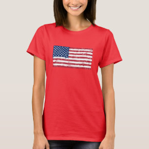 Splatter geschilderde vlag van de Verenigde Staten T-shirt