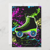 Splatter Glow Schaats Rolschaatsen Verjaardagsfees Kaart (Achterkant)