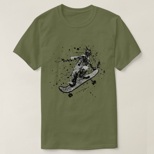 Splatter Graphic Skateboard T-Shirt (Design voorkant)