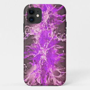 Splatter Grunge Design - paars iPhone 11 Hoesje