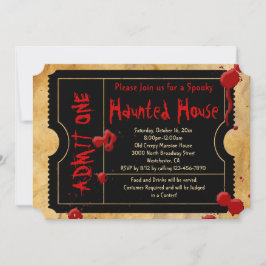 Splatter Haunted House Party Ticket Kaart