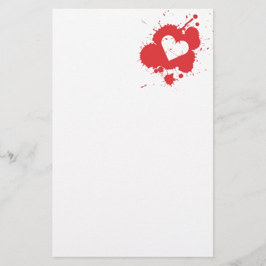 Splatter Heart Stationery 2 Briefpapier (Voorkant)