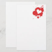 Splatter Heart Stationery 2 Briefpapier (Voorkant / Achterkant)