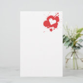 Splatter Heart Stationery 2 Briefpapier (Staand voorkant)