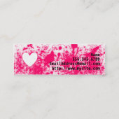 Splatter Hearts roze Mini Visitekaartje (Achterkant)