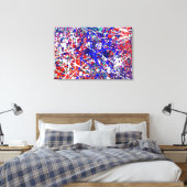 Splatter Kungpow Stretched Canvas Afdrukken (Insitu (Slaapkamer))