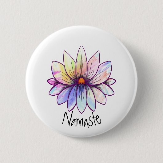 Splatter Lotus Flower Namaste Button (Voorkant)