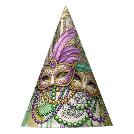 Splatter Mardi Gras collage Feesthoedjes