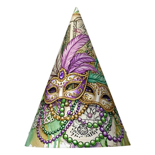 Splatter Mardi Gras collage Feesthoedjes (Voorkant)