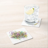 Splatter Mardi Gras collage Kartonnen Onderzetters (Insitu)