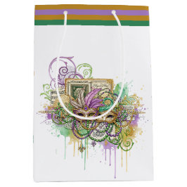 Splatter Mardi Gras collage Medium Cadeauzakje