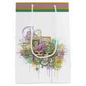 Splatter Mardi Gras collage Medium Cadeauzakje (Achterkant)