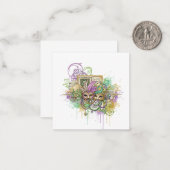 Splatter Mardi Gras collage Notitiekaartje (Voorkant / Achterkant in situ)