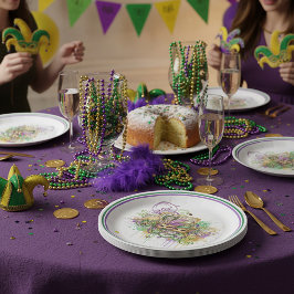 Splatter Mardi Gras collage Papieren Bordje