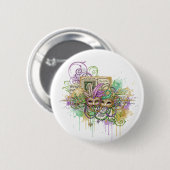 Splatter Mardi Gras collage Ronde Button 5,7 Cm (Voorkant /achterkant)