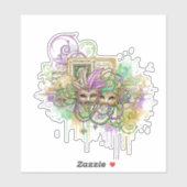 Splatter Mardi Gras collage Sticker (Vel)