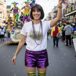 Splatter Mardi Gras collage T-shirt
