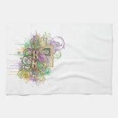 Splatter Mardi Gras collage Theedoek (Horizontaal)