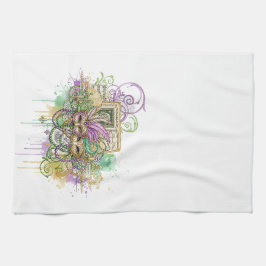 Splatter Mardi Gras collage Theedoek