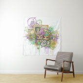 Splatter Mardi Gras collage Wandkleed (In situ)