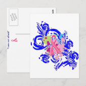 Splatter me Roze Briefkaart (Voorkant / Achterkant)