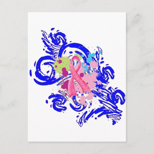 Splatter me Roze Briefkaart (Voorkant)