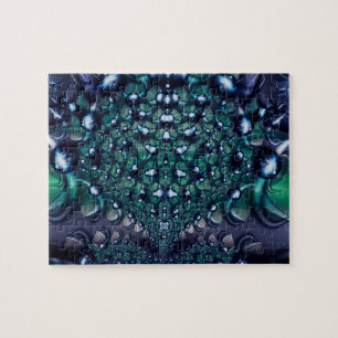 Splatter   Paarse en groene fractaalkunst Legpuzzel