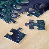 Splatter | Paarse en groene fractaalkunst Legpuzzel (Zijkant)