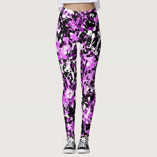 Splatter Paint in Orchid Leggings (Voorkant)