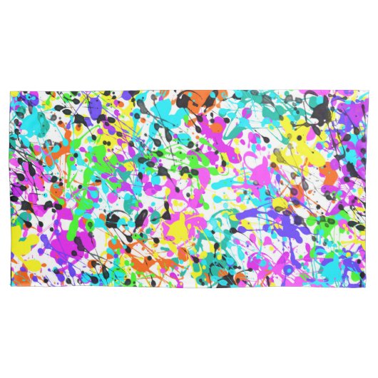 Splatter Paint Kussensloop (Voorkant-Links)
