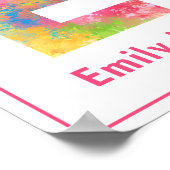 Splatter Paint Letter E Custom Neursery Print (Hoek)