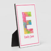 Splatter Paint Letter E Custom Nursery Tabletop Fotoplaat (Zijkant)