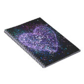 Splatter Paint Paars Heart Notitieboek (Rechterzijde)