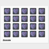 Splatter Paint Paars Heart Vierkante Sticker (Vel)