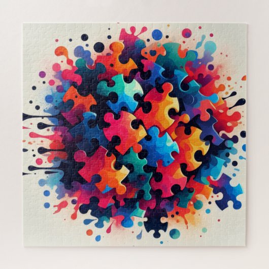 Splatter Paint Puzzle Pieces Legpuzzel (Horizontaal)