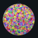 Splatter Paint Rainbow Bright kleurrijke achtergro Dartbord<br><div class="desc">Dit fel dartboard ontwerp heeft een regenboog van kleur die op het in een splaatstverfstijl wordt geknipt. Herinnerend aan fauvistische en expressionistische kunst, wordt het patroon gemaakt in tinten van rood, geel, paars, groen en blauw. Het is een abstract, grillig ontwerp voor een kunstenaar of iedereen die een gedurfde, levendige...</div>
