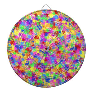 Splatter Paint Rainbow Bright kleurrijke achtergro Dartbord