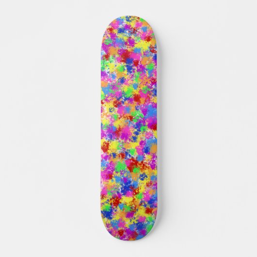 Splatter Paint Rainbow Bright kleurrijke achtergro Skateboard (Voorkant)