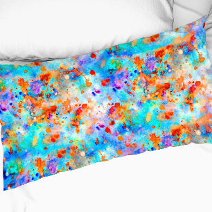 Splatter Paint Rainbow van Bright Color Background Kussensloop