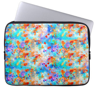 Splatter Paint Rainbow van Bright Color Background Laptop Sleeve