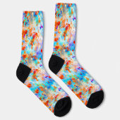 Splatter Paint Rainbow van Bright Color Background Sokken (Rechts)