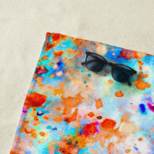 Splatter Paint Rainbow van Bright Color Background Strandlaken (In situ)