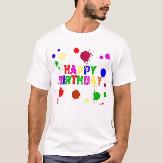 Splatter Paint Tshirt Birthday (Voorkant)