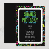 Splatter Paintball Verjaardag Uitnodiging (Voorkant / Achterkant)